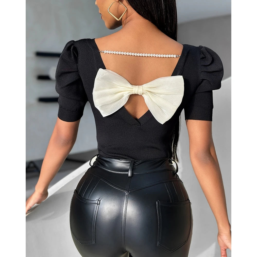 Bowknot-Beaded-Decor-Back-Shirts-for-Women-Design-Round-neck-Puff-Sleeve-Casual-Black-Blouse-Solid_9199e9da-4693-4014-a1e9-1ddda95c8418.webp