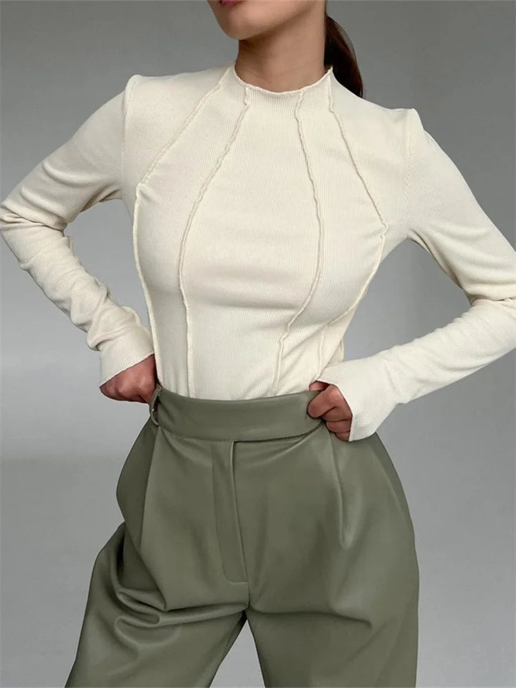 CHRONSTYLE-Women-Ruched-Long-Sleeve-T-Shirts-Spring-Autumn-Turtleneck-Slim-Fit-Casual-Pullovers-Female-Streetwear.webp